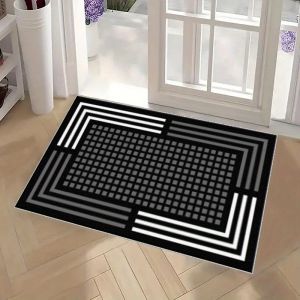 Thảm Trải Sàn Flannel Ngắn Sợi Khung Lưới Cổ Điển Chống Thấm Kháng Khuẩn Phong Cách Hiện Đại Quà Tặng Chào Mừng Thích Hợp Cho Hành Lang Sảnh.
