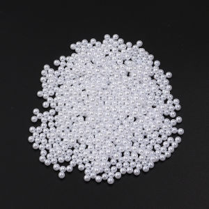 10-1000 Chiếc Hạt Ngọc Trai Giả Trắng Tròn Không Lỗ Chất Liệu ABS Dùng Làm Đồ Trang Sức Tự Làm Khuyên Tai Trang Trí Móng Tay Phụ Kiện Hạt Rời