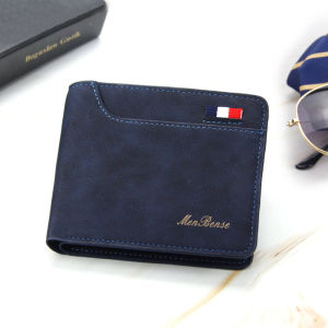 New Men Short Wallets Retro Simple Card Holder Male Purse High Quality PU Leather Photo Holder Fashion Casual Mens Wallet