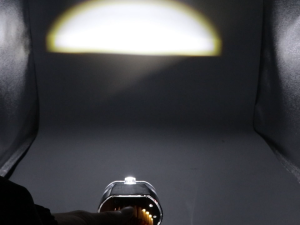 Motorcycle 2.5 Inch Headlight LED With Shroud+Devil Laser Cut Off High Low 30W Full Aluminum
