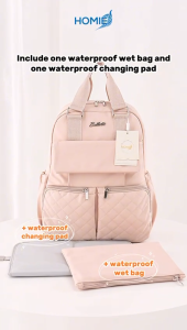 HOMIE 【Large Capacity Waterproof Mummy Bag】 Mom Daddy Multifunctional Travel Baby Diaper Backpack