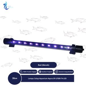 Lampu Celup Aquarium Merek Aqura SP-LP300-T4-LED Ukuran 30cm Warna Merah (Red)