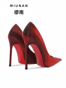 Miaonan Red High Heels Womens 2025 New Thin Heel Red Sole Pointed Toe High Heels Not Tired Footstep Fashionable Elegant
