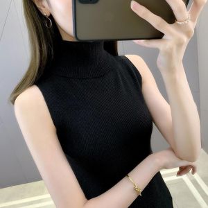 NUANKONG | High Collar Sleeveless Knit Three-Piece Set
