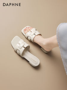 Daphne | French Style Square Toe Mid-heel Slippers