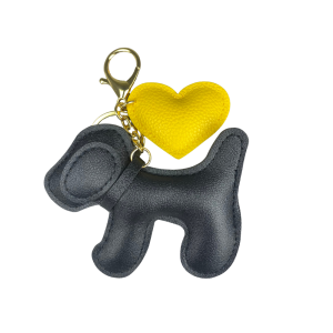 Two-Tone PU Leather Keychain Set: Stylish Dog Side Profile & Heart Charm | Accessories for Bags Gifts-Daily Healing Companion