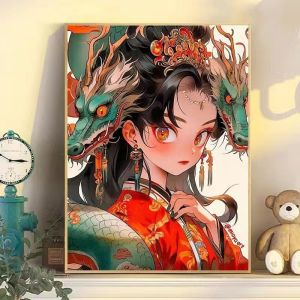 Acrylic Paint By Numbers Girl Painting By Numbers on Canvas Coloring By Number for Adults Paint Digital Art