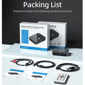 VAORLO M8 NFC Bluetooth 5.0 Transmitter Receiver 3.5mm RCA Optical Coaxial TF/U Disk Play/IR Control LED Display AUX Stereo Low latency Wireless Audio Adapter For TV/PC/Car Kit/Home Speaker/Projector/Amplifier