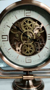 #25125 Metal Gear Desk Clock - Durable & Stylish for Home & Office Decoration - Functional & Aesthetic Design