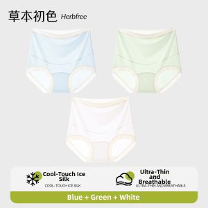 Antibacterial Pregnant High Waist Silk Briefs