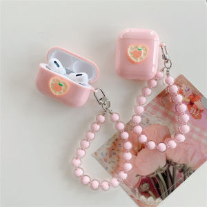 Ins Pink Peach Airpods Pro 1/2 Gen 3 Generation Apple Wireless Bluetooth Headset Protective Casing with Bracelet Earphone Cover Accessories