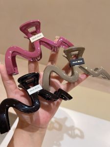 Fashionable Korean Style Large Clip Hair Accessories Color Block Geometric Lines Womens Hairpins  out Shark Clamp