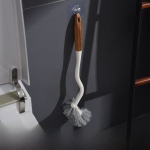 Japanese Style Long Handle Toilet Brush Soft Bristle Wall Mounted No Dead Angles Cleaning Toilet Bowl Household Bathroom Tool