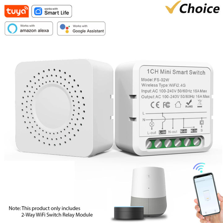 2-Way WiFi Switch Relay Module Wireless On/Off Device Dual Control ...