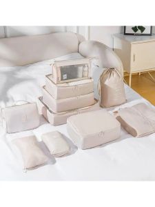 Travel Clothing Storage Bag Set of Eight Large Capacity Luggage Organizer for Business Trips And Vacations Home Use