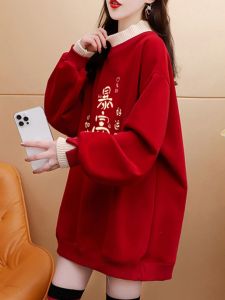 เสื้อสเวตเตอร์คอปกต่ำแบบสวมหัวสำหรับผู้หญิงในฤดูใบไม้ร่วงและฤดูหนาว ทรงหลวม ปกตัว แขนยาว คอตั้ง ปกติ แขนยาว ปกติ