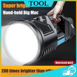 Portable Super Bright Zoom LED Flashlight Rechargeabl Waterproof Outdoor Heavy Duty Large Flashlight