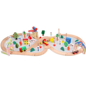 Versatile Wooden Train Track Set Toy