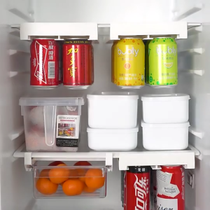 Refrigerator hanging beverage storage artifact and double row canned beer and cola can storage rack