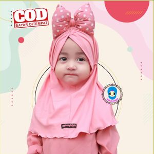 COD Kerudung Hijab Jilbab Bayi Perempuan Anak Balita Terbaru Baru Lahir Newborn Lucu Murah Model Pita By Mybabyhijab