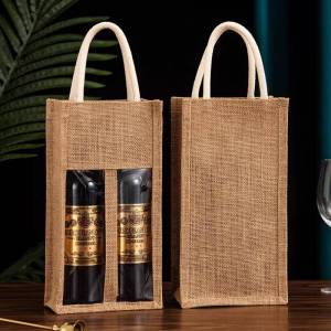 Transparent Window Single or Double Bottle Wine Gift Bag