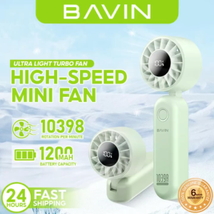 BAVIN BF011 Portable Ultra Light Mini Foldable Turbo Fan w/ 5-Speed Wind Levels & LED Display