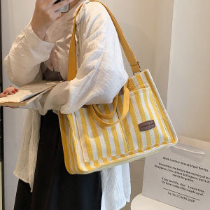 XIAOCHAOXIU | Large Capacity Commuter Fashion Stripe Handbag