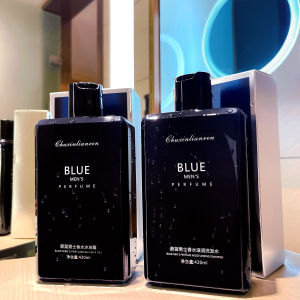 Blue Perfume Shampoo And Body Wash Set for Men Long Lasting Scent 72 Hours Oil Control Smoothness Improves Frizz Body Cleansing