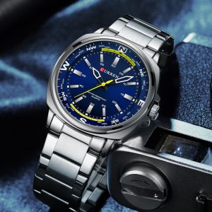 CURREN 8455 Elegant Mens Quartz Watch Fashion Simple Waterproof Stainless Steel Strap Business Watches for Man reloj hombre