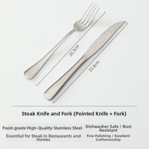 Steak Knife Fork Spoon Set for Home Western Dining
