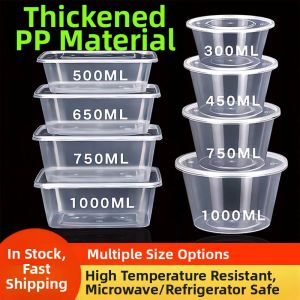 Jisulife | Thickened Round & Rectangular Disposable Food-Grade Plastic Takeout Containers with Lids