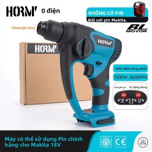 Máy Khoan Búa Xoay Không Chổi Than Hormy Công Suất Nhẹ Đa Chức Năng Tốc Độ Điều Chỉnh Dùng Cho Pin 18V Khoan Bê Tông Máy Khoan Điện