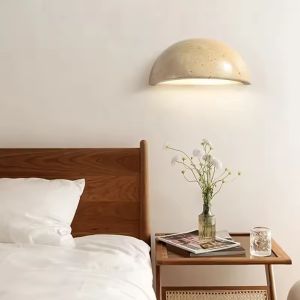 Nordic Design Sense Semi Circular Living Room Corridor Background Wall Light Wabi Sabi Bedside Stone Decorative Sconce Lamp