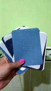 Kain Tempelan Jeans Celana Biru Muda Tambalan Setrika Perbaiki Iron Patch Denim Tambal Penutup Pakaian