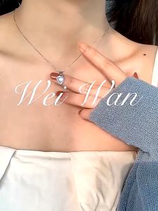 BINAR - Necklace Bracelet Kalung Gelang Tangan Bangle Rantai Klavikula Perempuan Aesthetic Hias Liontin Cream Moonstone Batu Bulan Love Hati Kecil Perhiasan Aksesoris Fashion Gaya Korea Untuk Wanita Anti Karat by Ohellow Studios  [A4-2] [X]