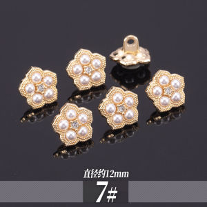 High-End Metal Button Womens Shirt round Pearl Rhinestone Buckle Small Fragrance Style Premium Quality Top Quality DIY Sewing Accessories