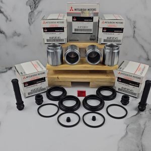 PISTON CAKRAM+KALIPER KIT RODA DEPAN MITSUBISHI PAJERO DAKAR 2016 SAMPAI 2019 1SET PART MOBIL