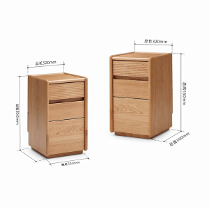 YUANSHI YUANSU | Solid Wood Modern Minimalist Bedside Storage Cabinet