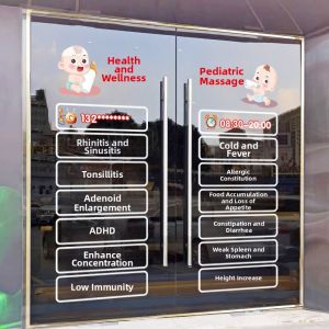 Static Glass Door Sticker for Pediatric Massage Store