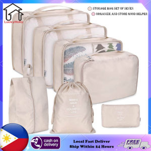 【COD&Local】7 In 1 Travel Organizer Bags Foldable Waterproof Luggage pouch Storage Bag Set Travel Storage Suitcase Bag For Luggage Clothes and travel essentials toiletries Organizer set