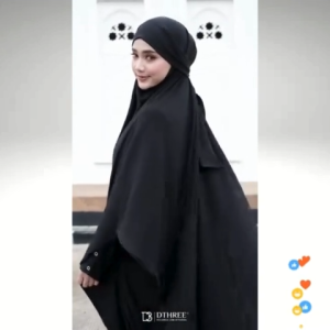 Dthree - Abaya Arab Turki Set Hijab Habsya Series Warna Putih\nDthree - Gamis Abaya Arab Turki Set Kerudung (Hitam) Habsya Series