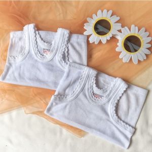 12 PCS Singlet Anak Putih Double FE/Kaos Dalam Anak usia 0-12th - Singlet Polos Bahan Tebal
