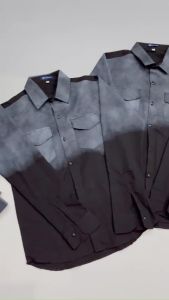 Áo sơ mi cộc tay loang màu chất liệu đũi không phai màu cao cấp áo sơ mi nam tay ngắn quang_thời_trang