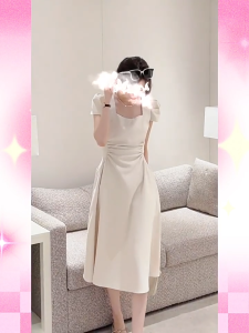 korean summer dress Casual plus size christening mom dress gentle style semi formal dress for woman