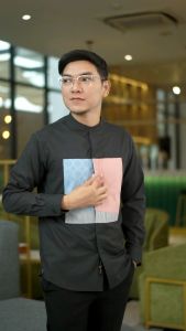 Nakabi Zayden Kemeja Pria Slim Fit - Kemeja Koko Formal Lengan Panjang Katun Premium