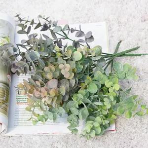 Artificial Plastic Plants Leaves Green Eucalyptus Branch Garden Yard Home Room Valentines Wedding Wreath Decora Gift Fake Props