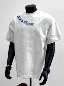 Cotton Letter Print T-Shirt Mens Summer New Loose Fit round Neck Short Sleeve Breathable Comfortable Casual Top