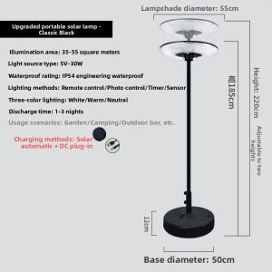 MOYE | Solar Adjustable Courtyard Floor Lamp