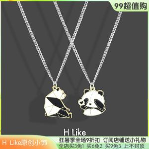 Necklace Pendant Titanium Steel Hip-Hop Street Girls Panda