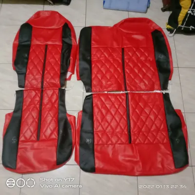 Sarung jok mobil isuzu panter pickup kepala sambung model standar terbaru bonus sarung stir / variasi jok mobil panter pickup / sarung jok murah